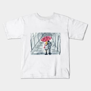 Under the Rain Watercolor Painting Kids T-Shirt